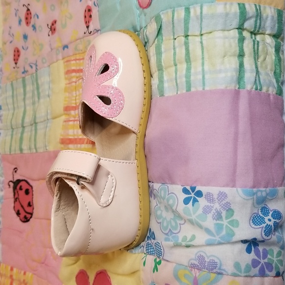 Livie & Luca Blush Pink Patent  Leather Petals W/pink Glitter Petals Size 9 - Picture 4 of 8